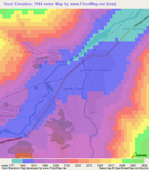 Sioni,Georgia Elevation Map