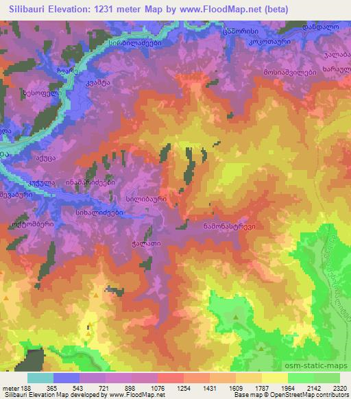 Silibauri,Georgia Elevation Map