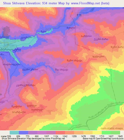 Shua Skhvava,Georgia Elevation Map