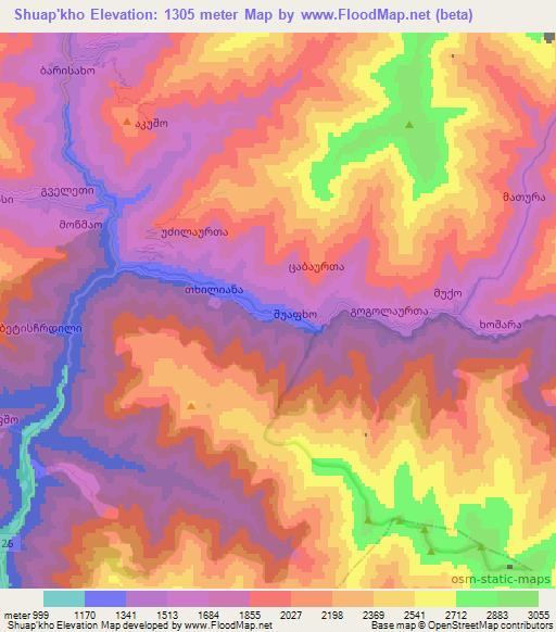 Shuap'kho,Georgia Elevation Map