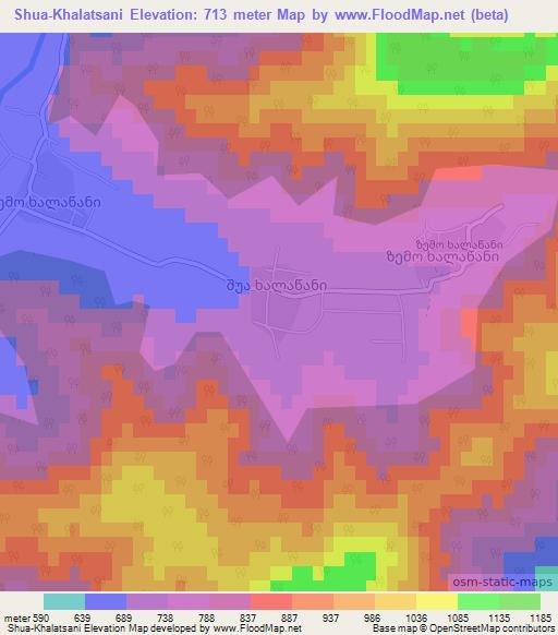 Shua-Khalatsani,Georgia Elevation Map