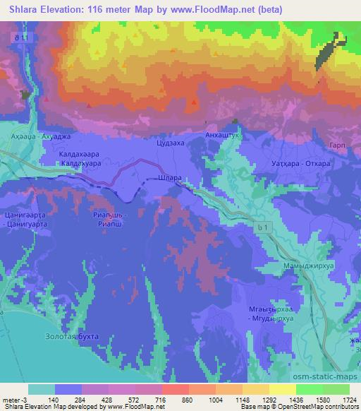 Shlara,Georgia Elevation Map
