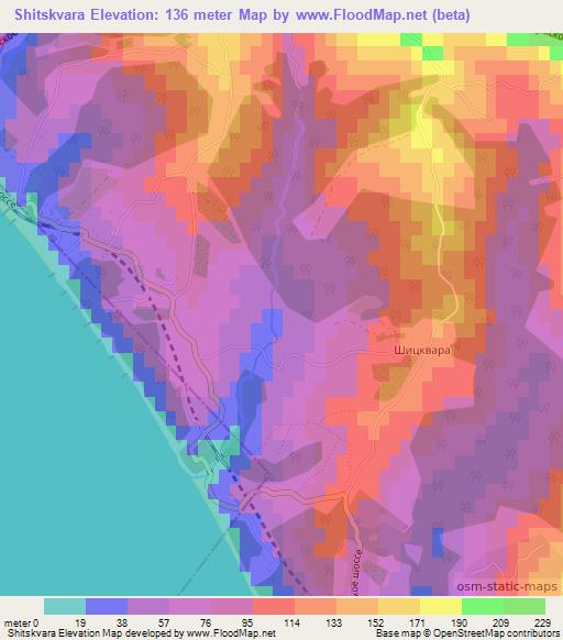 Shitskvara,Georgia Elevation Map