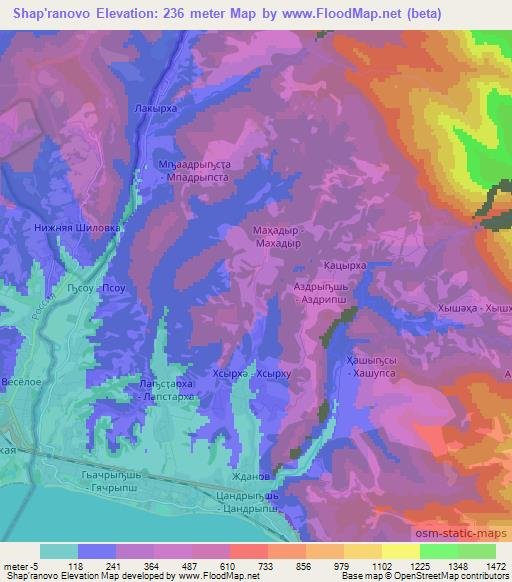 Shap'ranovo,Georgia Elevation Map