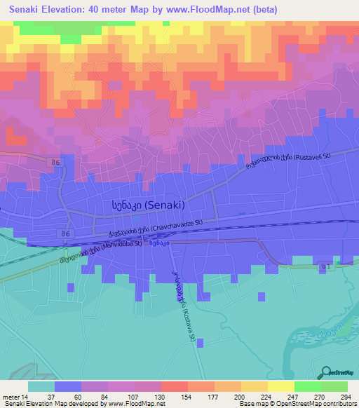 Senaki,Georgia Elevation Map