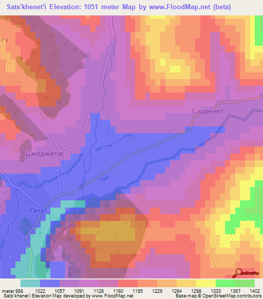 Sats'khenet'i,Georgia Elevation Map
