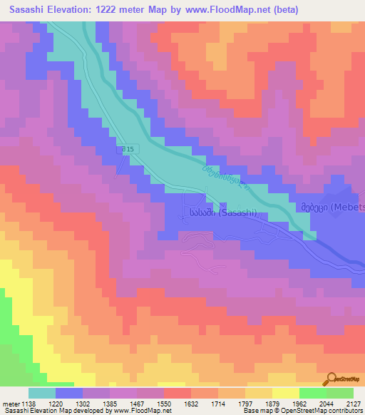 Sasashi,Georgia Elevation Map