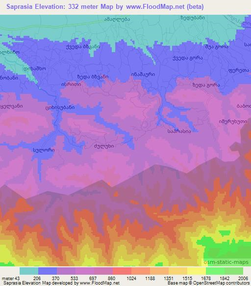 Saprasia,Georgia Elevation Map