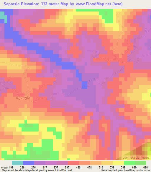 Saprasia,Georgia Elevation Map