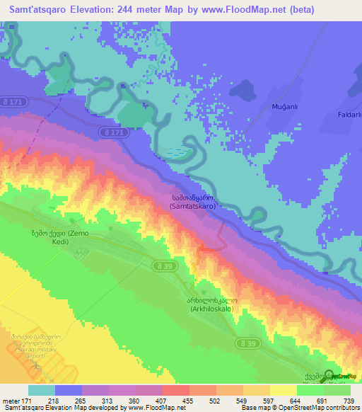 Samt'atsqaro,Georgia Elevation Map