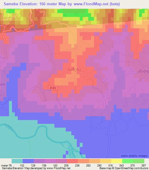 Sameba,Georgia Elevation Map