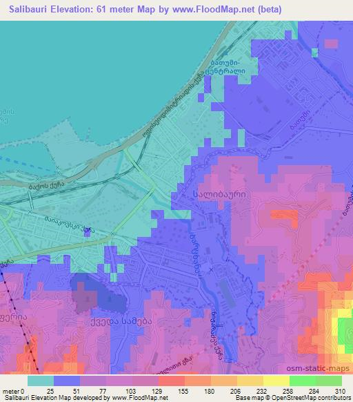 Salibauri,Georgia Elevation Map
