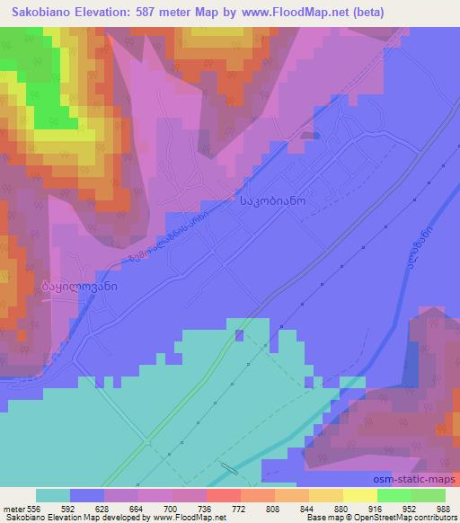 Sakobiano,Georgia Elevation Map