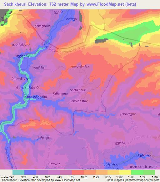 Sach'kheuri,Georgia Elevation Map