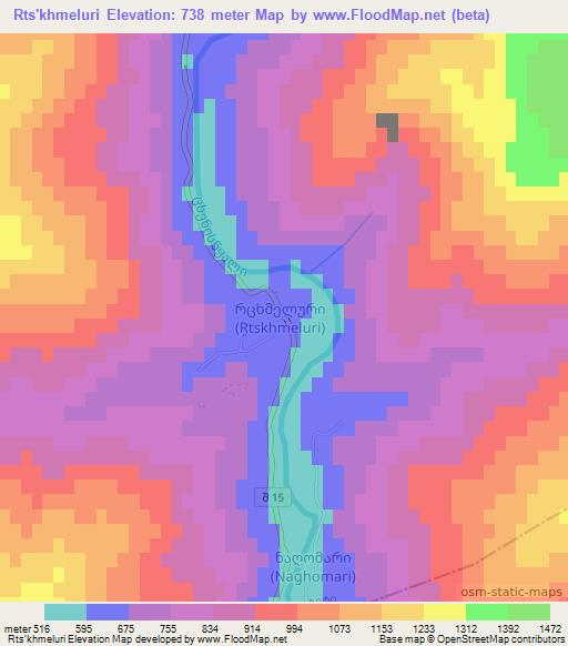 Rts'khmeluri,Georgia Elevation Map