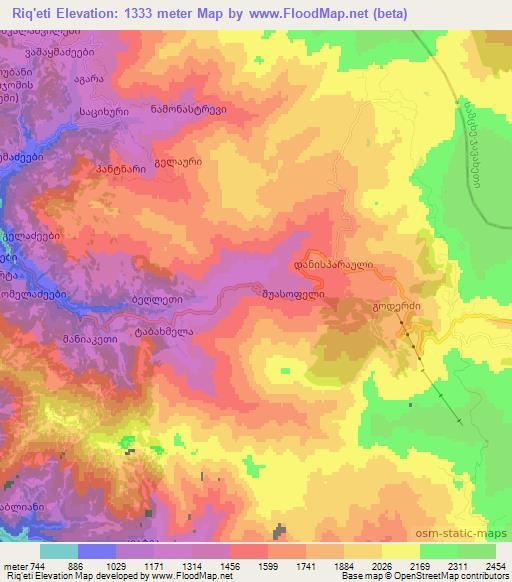 Riq'eti,Georgia Elevation Map