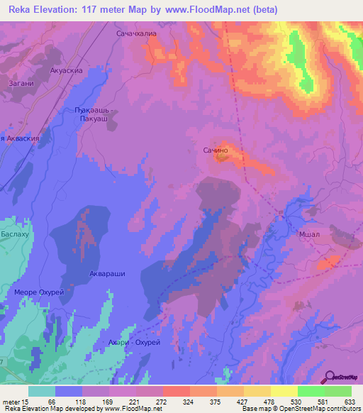 Reka,Georgia Elevation Map