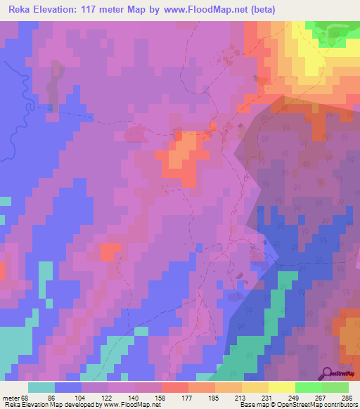 Reka,Georgia Elevation Map