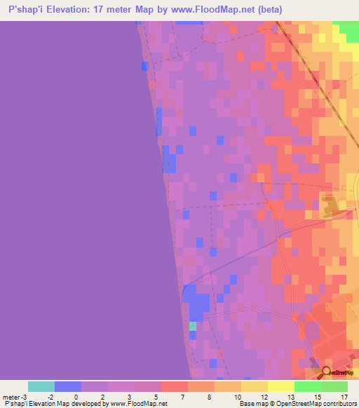 P'shap'i,Georgia Elevation Map