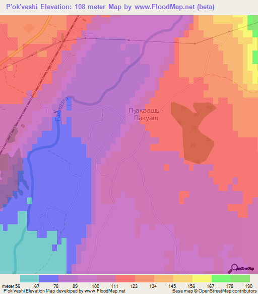 P'ok'veshi,Georgia Elevation Map