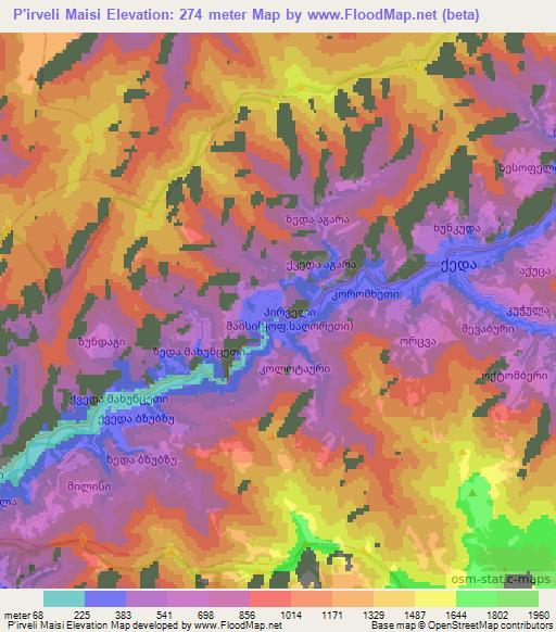 P'irveli Maisi,Georgia Elevation Map