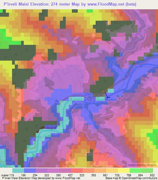 P'irveli Maisi,Georgia Elevation Map