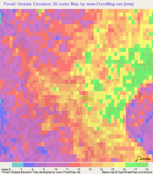 Pirveli Otobaia,Georgia Elevation Map