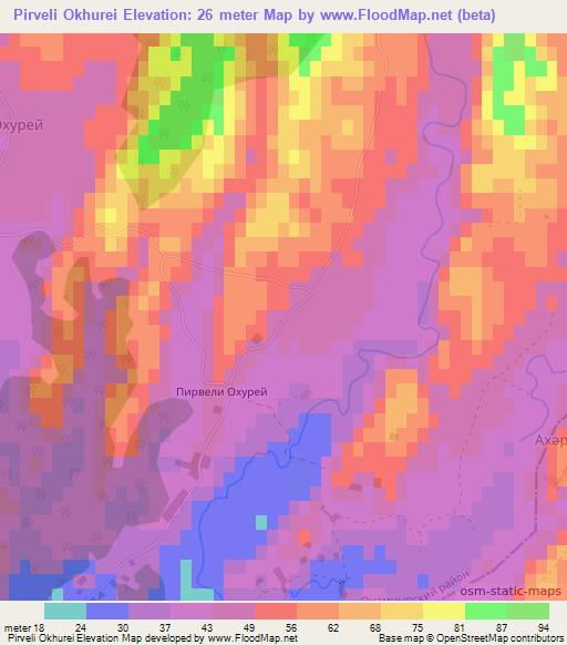 Pirveli Okhurei,Georgia Elevation Map