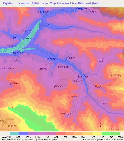 Pipilet'i,Georgia Elevation Map
