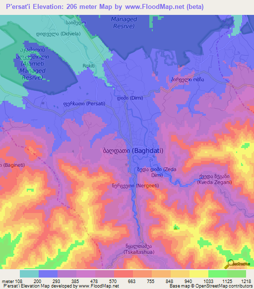 P'ersat'i,Georgia Elevation Map