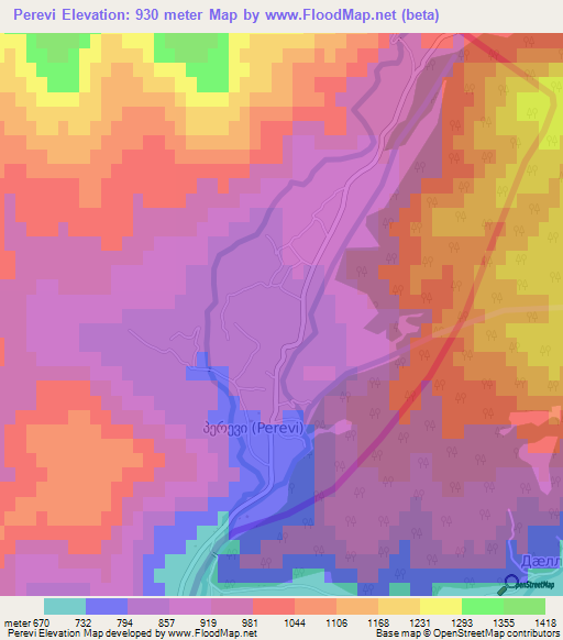 Perevi,Georgia Elevation Map