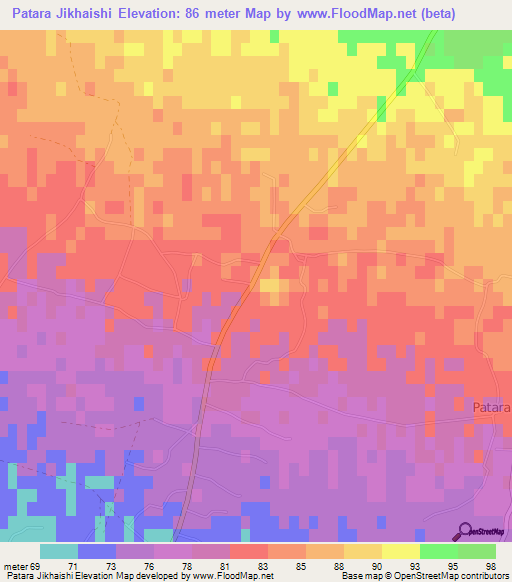 Patara Jikhaishi,Georgia Elevation Map