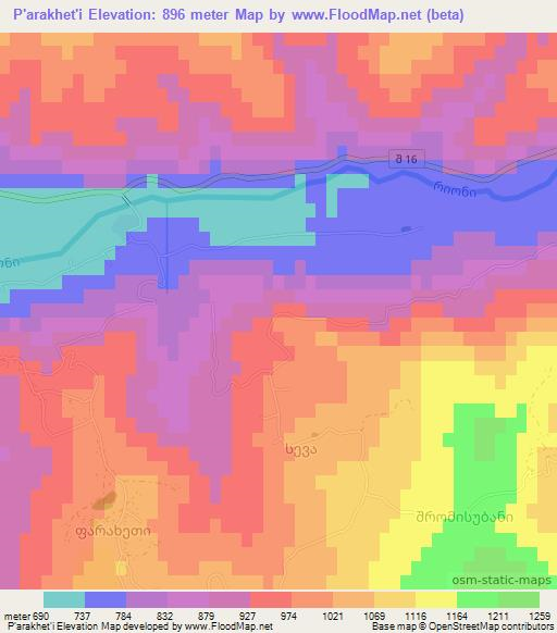 P'arakhet'i,Georgia Elevation Map