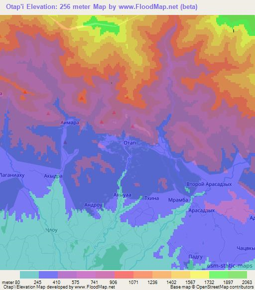 Otap'i,Georgia Elevation Map
