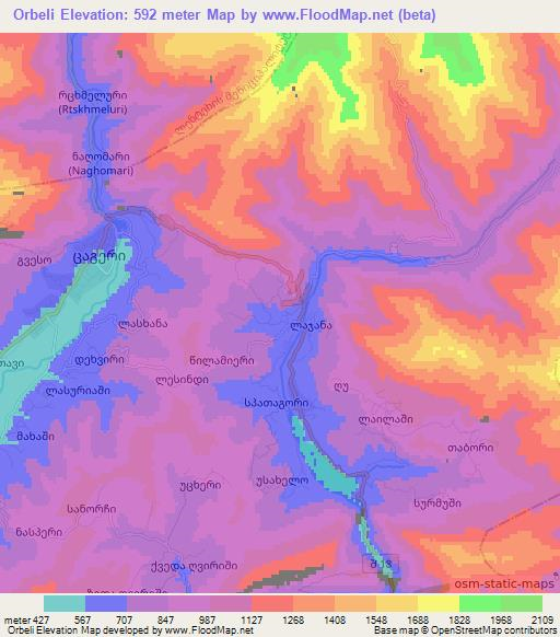 Orbeli,Georgia Elevation Map