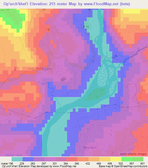 Op'urch'khet'i,Georgia Elevation Map