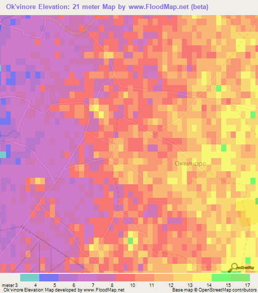 Ok'vinore,Georgia Elevation Map