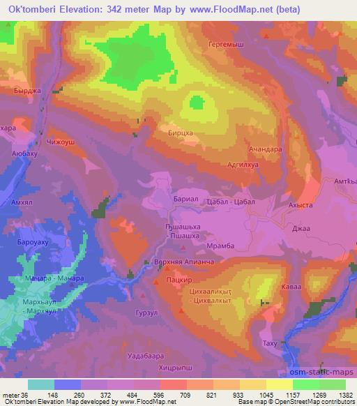 Ok'tomberi,Georgia Elevation Map
