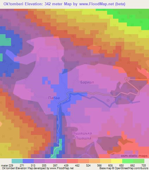 Ok'tomberi,Georgia Elevation Map