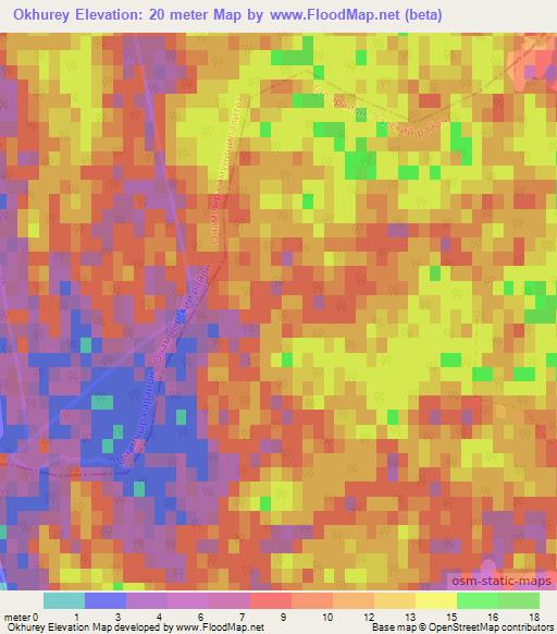 Okhurey,Georgia Elevation Map