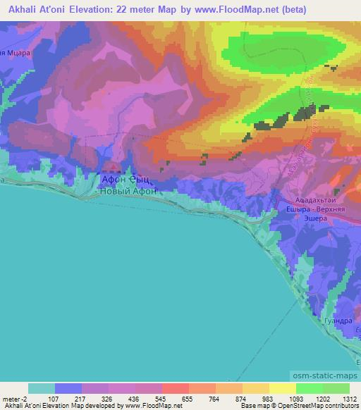 Akhali At'oni,Georgia Elevation Map