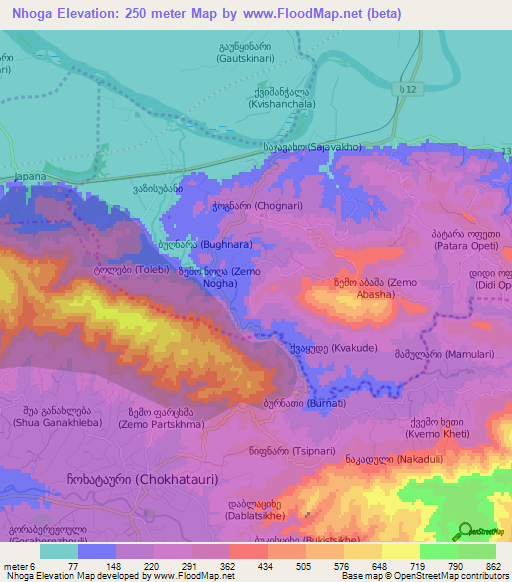 Nhoga,Georgia Elevation Map