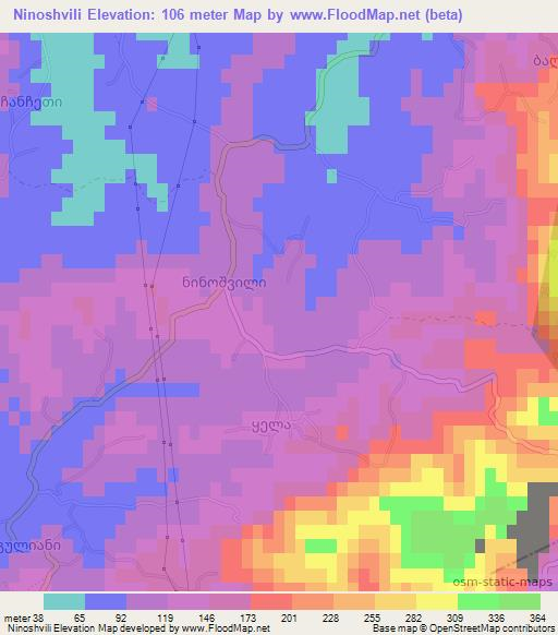 Ninoshvili,Georgia Elevation Map