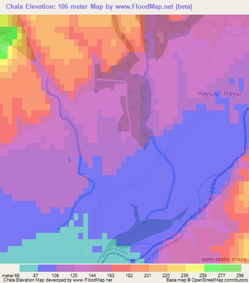 Chala,Georgia Elevation Map