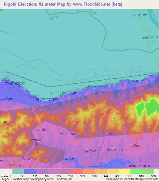 Nigoiti,Georgia Elevation Map