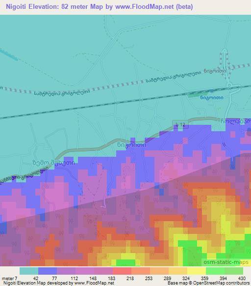Nigoiti,Georgia Elevation Map