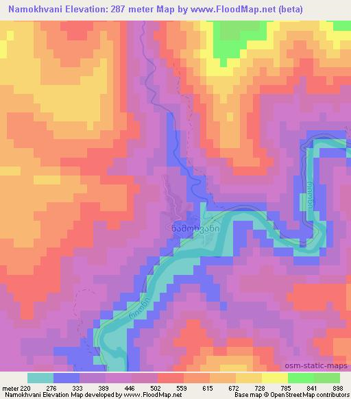 Namokhvani,Georgia Elevation Map