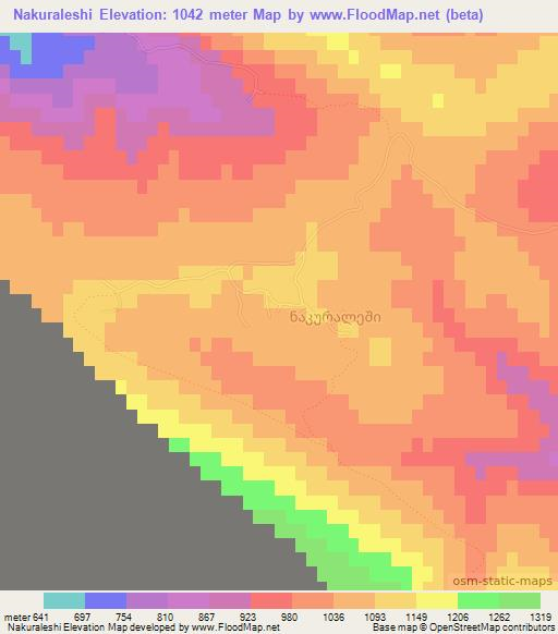 Nakuraleshi,Georgia Elevation Map