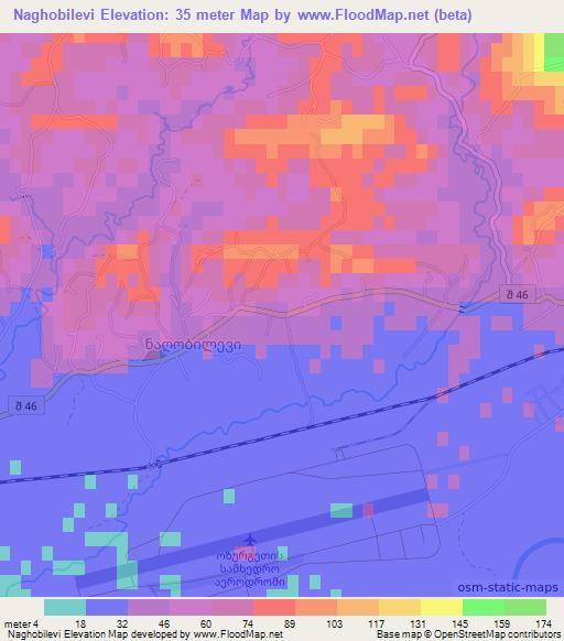 Naghobilevi,Georgia Elevation Map