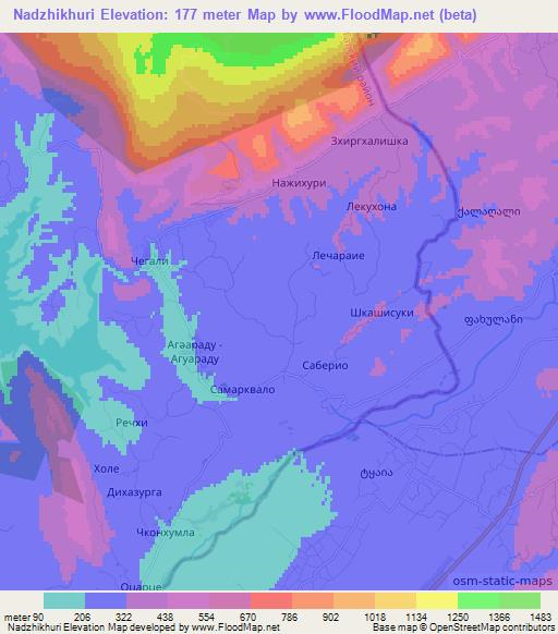 Nadzhikhuri,Georgia Elevation Map